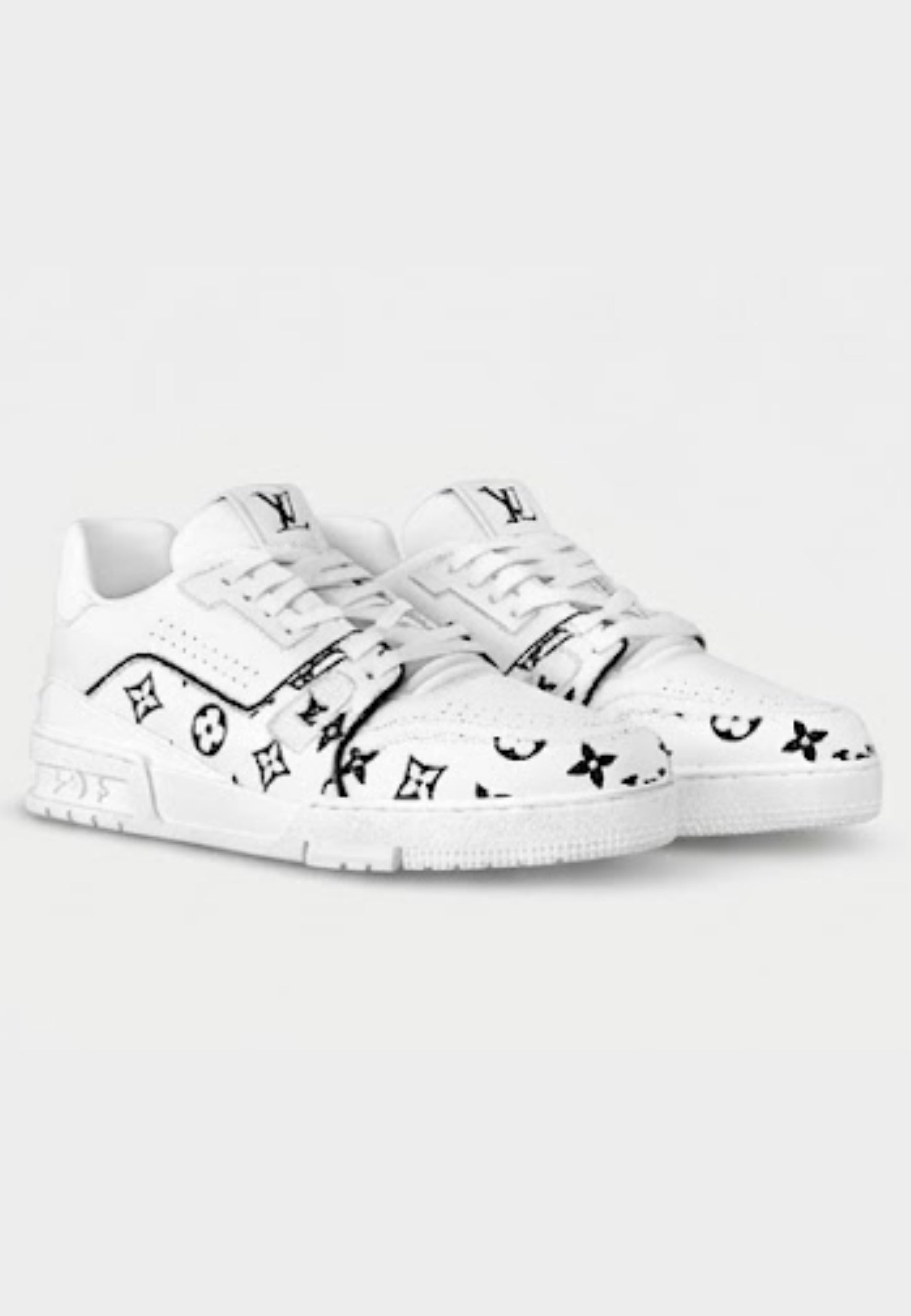 LV Trainers Bianche logo Nero
